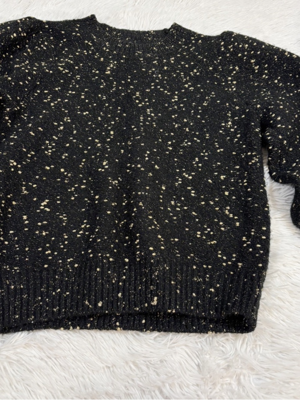 Cozy Black Speckled Crewneck Sweater - Picture 2 of 8